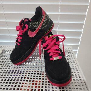 Black Suede & Pink Nike Air Force Ones 1s
